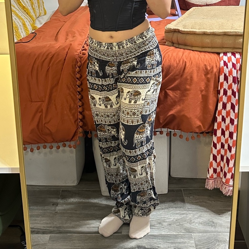 [ Boho Thai Elephant High Waisted Harem-Like Pant ]